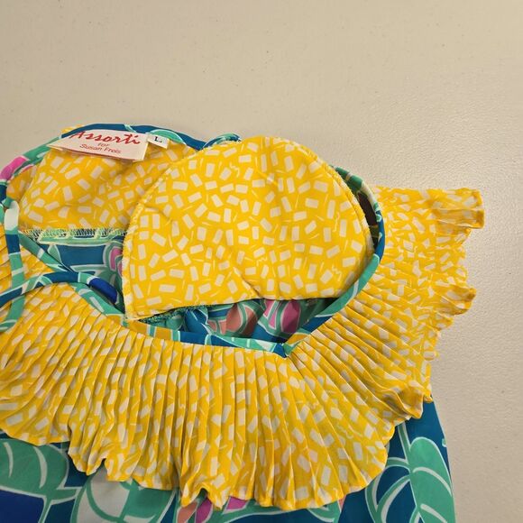 VTG Assorti for Susan Freis Abstract Floral Top Women's L Beaded Floral - Picture 7 of 10